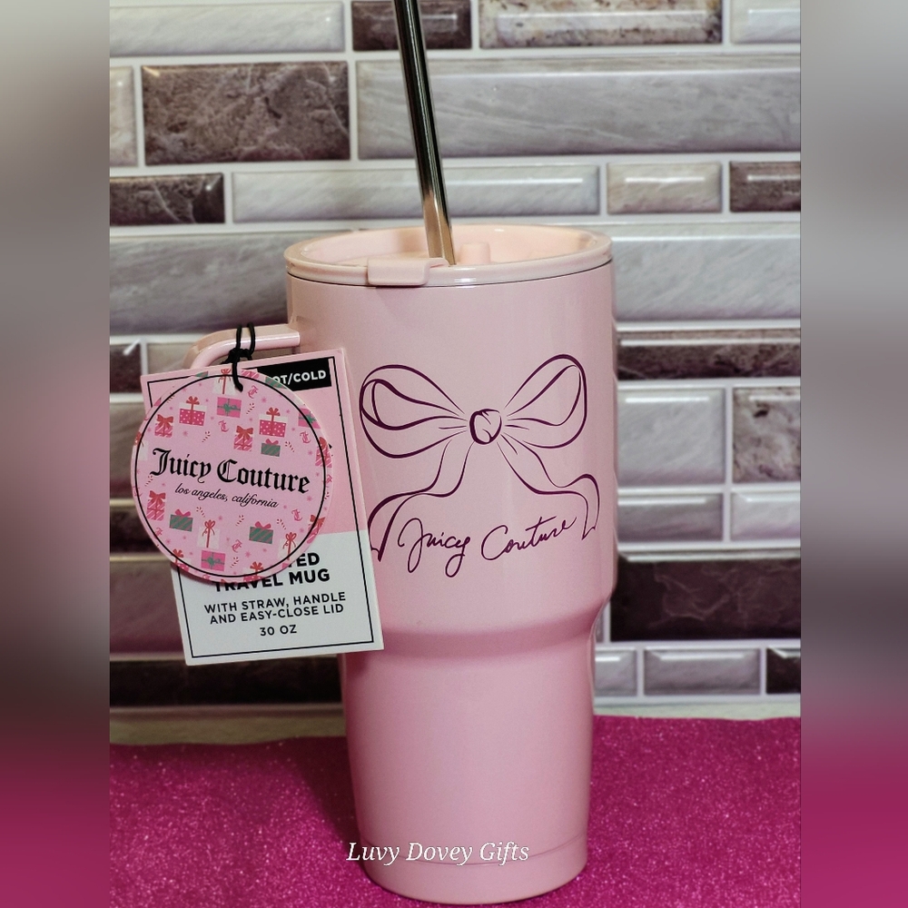 Juicy Couture Viral Pink Bow Coquette 30oz Insulated Stainless Steel Tumbler NWT